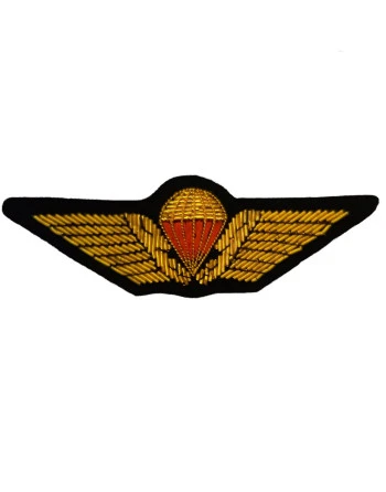 Faldskærmsvinge FRITFALD, Guldbroderi til Selskabsuniform