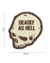 DEADLY AS HELL  3D PVC Patch, Coyote/Sand
