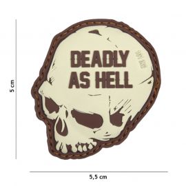 DEADLY AS HELL  3D PVC Patch, Coyote/Sand