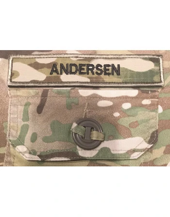 4 stk. Navnemærke, Velcro, sort tekst på MultiCam