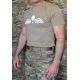 ParaWings T-shirt in MTS-Khaki, White large Dutch wing on chest/black Airborne on back