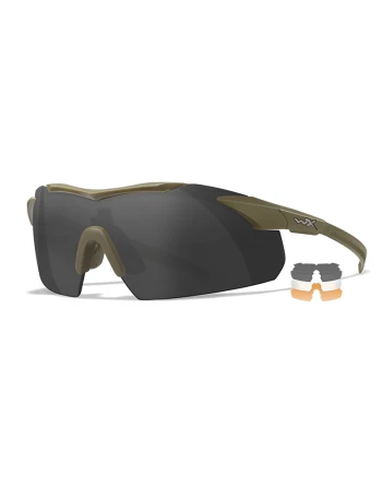 Wiley X - Vapor COMM, 2.5, Grey/Clear/Light Rust med Tan stel