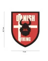 DANISH VIKING PATCH 3D PVC, RØD/HVID