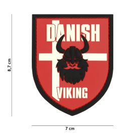 DANISH VIKING PATCH 3D PVC, RØD/HVID