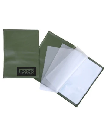 Dokumentholder med plastlommer, A5, Grøn