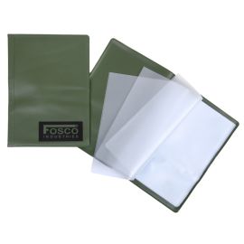 Dokumentholder med plastlommer, A5, Grøn