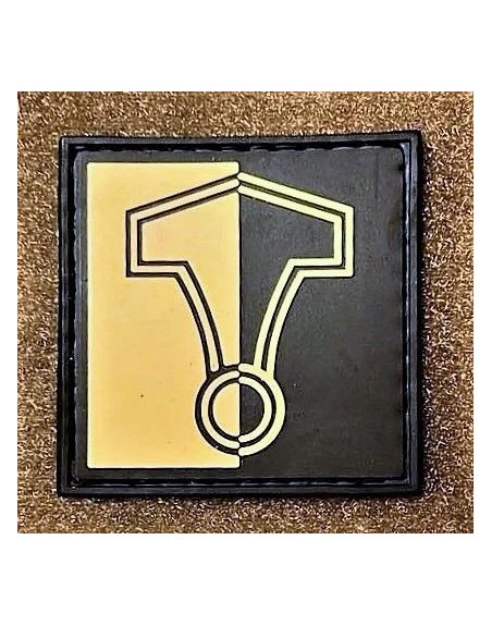 Thors Hammer Patch på velcro, PVC, - Sort/Khaki, 5 x 5 cm