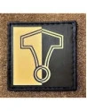 Thors Hammer Patch på velcro, PVC, - Sort/Khaki, 5 x 5 cm