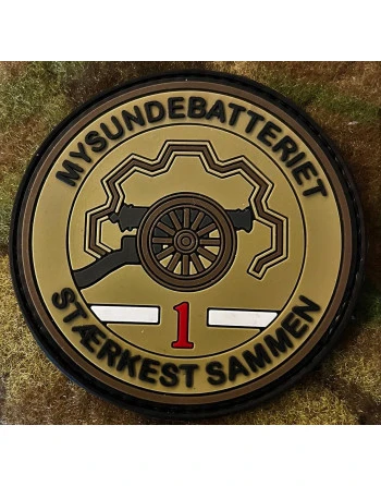 Mysundebatteriet, felt, rundt PVC mærke på velcro