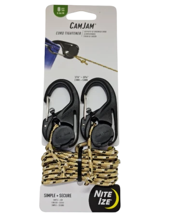 NITE IZE - CAMJAM® CORD TIGHTENER - 2 PACK WITH 8 FT. ROPE