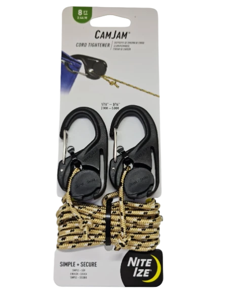 NITE IZE - CAMJAM® CORD TIGHTENER - 2 PACK WITH 8 FT. ROPE