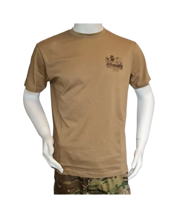 LANCER - T-shirt, MTS-Khaki m. Jydske Dragonregiments Regimentsmærke