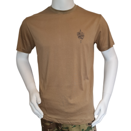 LANCER - T-shirt, MTS-Khaki m. Slesvigske Fodregiments Regimentsmærke