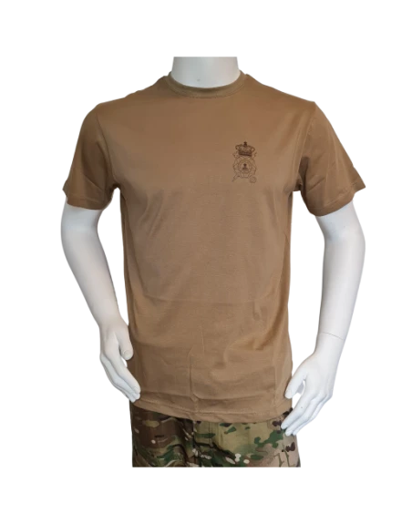 LANCER T-shirt i MTS-Khaki, m. Efterretningsregimentets Regimentsmærke trykt på brystet