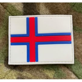 Merkið - Færøernes flag, PVC med Velcro (6,5x5cm)