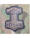 Thors Hammer med drage, PVC-Patch, Tan/sort