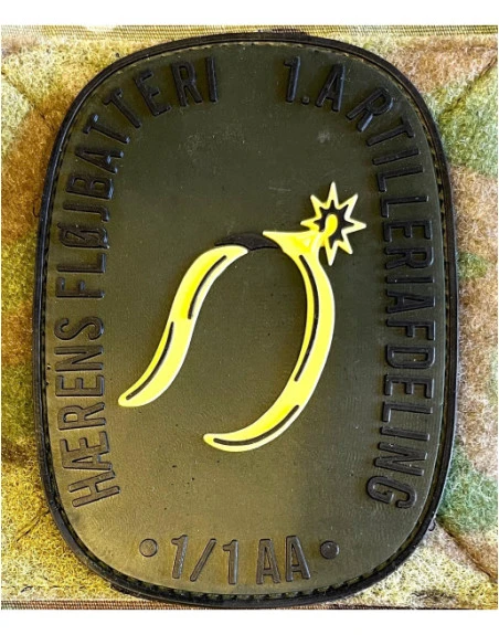 1. Fløjbatteri - 1 AA, Ovalt (Retro), PVC mærke på velcro