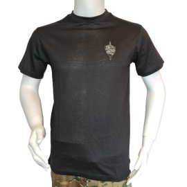 LANCER - T-shirt, Sort m. Slesvigske Fodregiments Regimentsmærke trykt på brystet