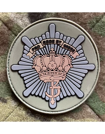 Den Kongelige Livgarde, sol, felt, rundt PVC mærke på velcro