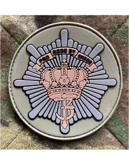 Den Kongelige Livgarde, sol, felt, rundt PVC mærke på velcro