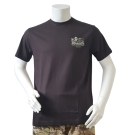 LANCER - T-shirt, Sort m. Jydske Dragonregiments Regimentsmærke trykt på brystet