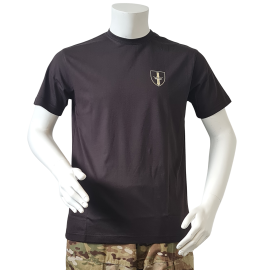 LANCER - T-shirt, Sort m. Danske Artilleriregiments Regimentsmærke trykt på brystet