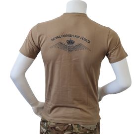LANCER - T-shirt, MTS-khaki - med ROYAL DANISH AIR FORCE og vinge tryk på ryg