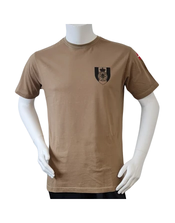 LANCER T-shirt i MTS-Khaki, m. Trænregimentets Regimentsmærke trykt på brystet