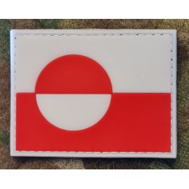Erfalasorput - Grønlandsk flag, Stor PVC med Velcro (6,5x5cm), Rød/hvid