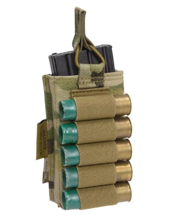 Warrior Assault Systems - SINGLE OPEN MAG POUCH 5.56MM W/ SHOTGUN STRIP, MultiCam