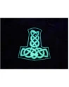 Thors Hammer med drage, PVC-Patch, Sort/Glow