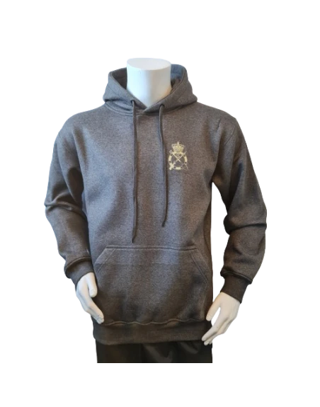 Lancer - Hoodie u/zip, Mørkegrå med INGENIØRREGIMENTET tryk på ryg