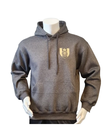 Lancer - Hoodie u/zip, Mørkegrå med TRÆNREGIMENTET tryk på ryg