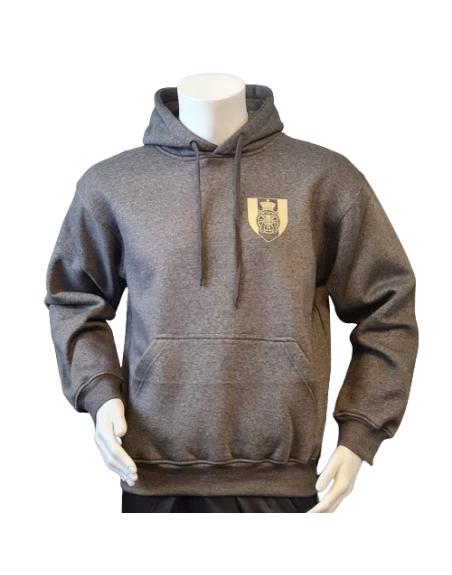 Lancer - Hoodie u/zip, Mørkegrå med TRÆNREGIMENTET tryk på ryg
