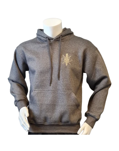 Lancer - Hoodie u/zip, Mørkegrå med FØRRINGSSTØTTEREGIMENTET tryk på ryg