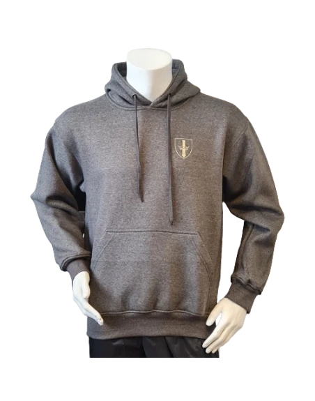 Lancer - Hoodie u/zip, Mørkegrå med DANSKE ARTILLERIREGIMENT tryk på ryg