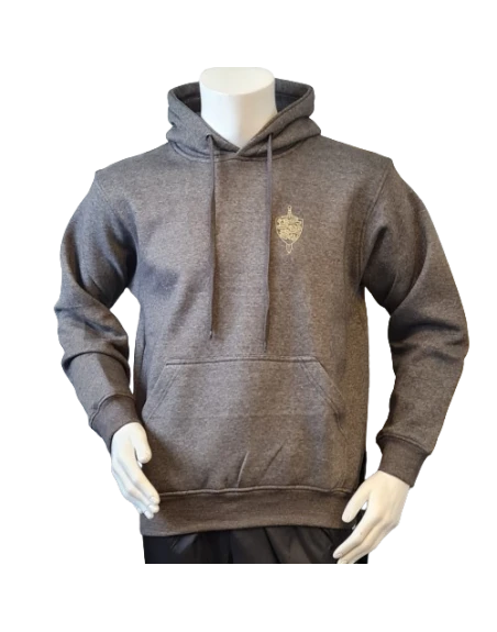 Lancer - Hoodie u/zip, Mørkegrå med SLESVIGSKE FODREGIMENT tryk på ryg