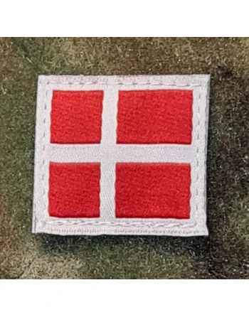 Danish Flag, small, weaved with Velcro, Red/white