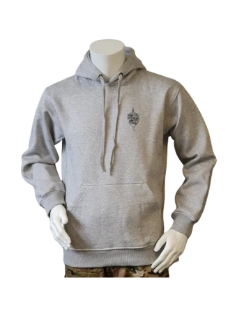 Lancer - Hoodie u/zip, Grå med SLESVIGSKE FODREGIMENT tryk på ryg
