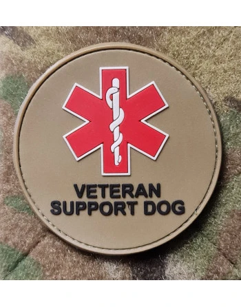 "Veteran Support Dog"-mærke i PVC på velcro