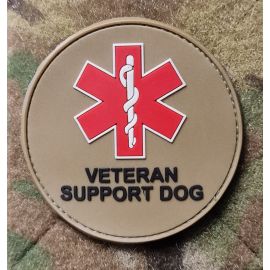 "Veteran Support Dog"-mærke i PVC på velcro