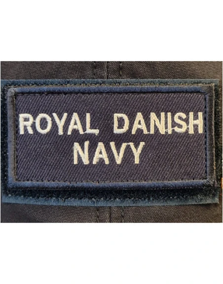 Royal Danish Navy (Delt) ærmemærke, hvid/marineblå på velcro