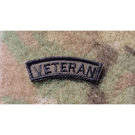 Veteran, Sort/Grøn - Buet mærke på velcro