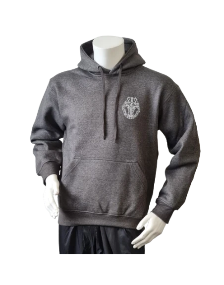 Lancer - Hoodie u/zip, Mørkegrå med GARDEHUSARREGIMENTET tryk på ryg