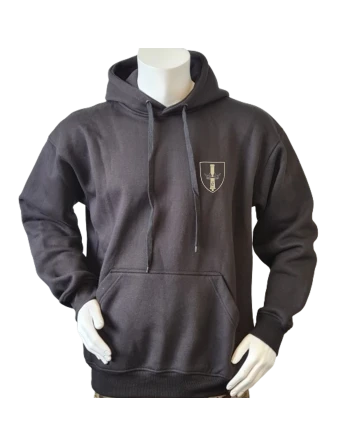 Lancer - Hoodie u/zip, Sort med DANSKE ARTILLERIREGIMENT tryk på ryg