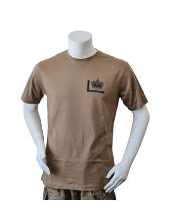 Lancer – T-shirt med Fløjkompagniets Enhedsmærke tryk på bryst, MTS-Khaki