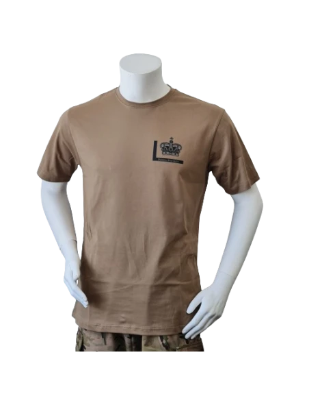 Lancer – T-shirt med Fløjkompagniets Enhedsmærke tryk på bryst, MTS-Khaki