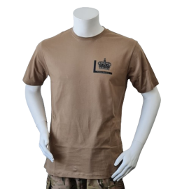 Lancer – T-shirt med Fløjkompagniets Enhedsmærke tryk på bryst, MTS-Khaki