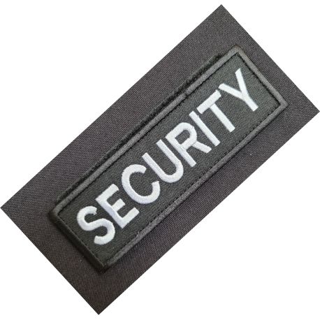 SECURITY ærmemærke, Sort/Hvid på velcro