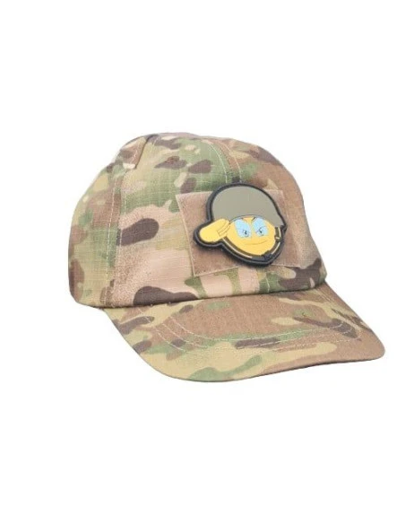Salut Soldier Smiley, PVC mærke på Velcro